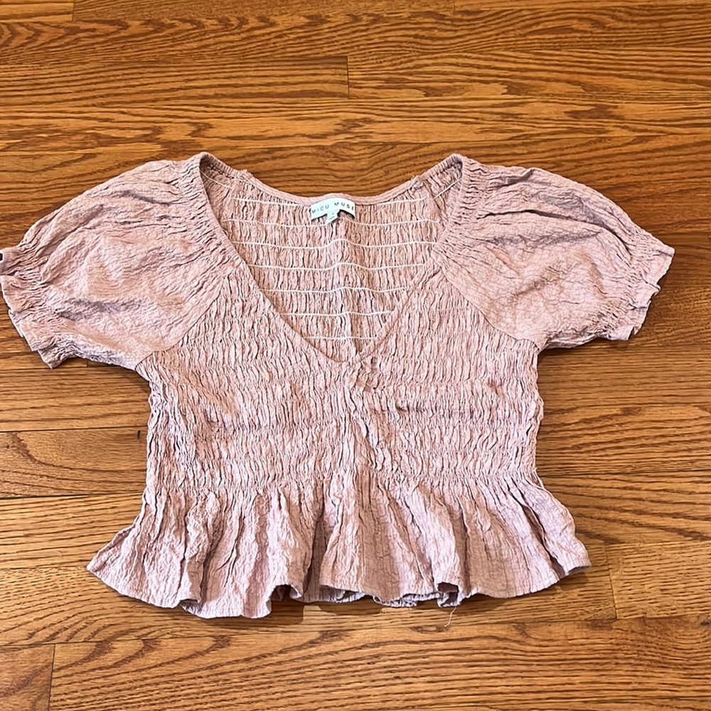Miou Muse Pink Crinkle Small Top